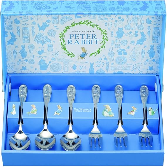 Asahi CU0142 Peter Rabbit PO Series Teaspoon Cake Fork, Set of 6