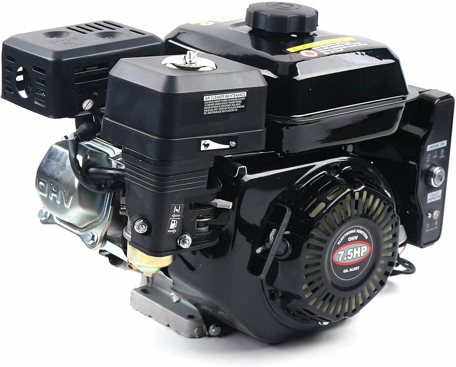 TFCFL 212CC 4-Stroke Electric Start Horizontal Engine,7.5HP Gasoline Engine Motor,Industrial Grade OHV Gasoline Engine Go Kart Gas Engine Motor Black1