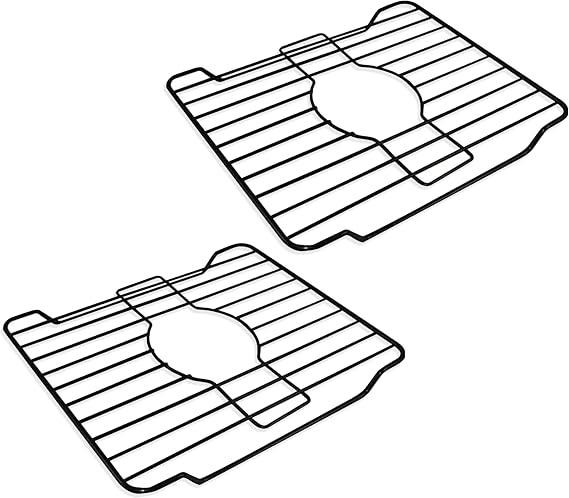 Better Houseware Sink Protector Prevents Scratches Sink Rack for Bottom of Sink Black Sink Mat Sink Protectors for Kitchen Sink Metal Large 2-Pack
