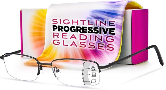 Sightline Progressive Multifocus Reading Glasses for Men and Women Readers 6000