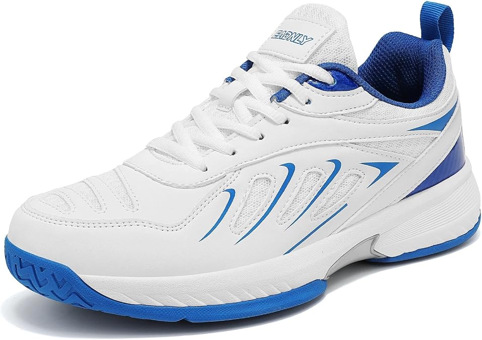 Pickleball Shoes Men Tennis Shoes Extra Wide Non Slip Lightweight Breathable Sneakers All Court Athletic Racquet Sport Shoes