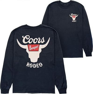 Coors Banquet Rodeo Horns Logo Front and Back Print Long Sleeve Shirt