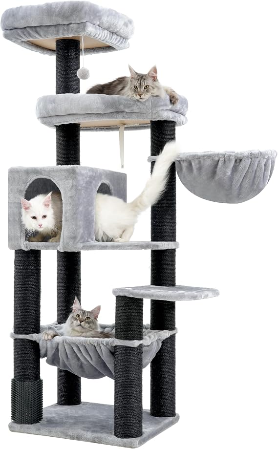 Hey-brother XXL Cat Scratching Post for Maine Coon, Sisal Scratching Post