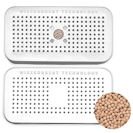 Wisesorb 40 Gram Dessicant Canister, Molecular Sieve Reusable Desiccant Dehumidifier for Car, Closet, Cabinet, Bag, Tool Box