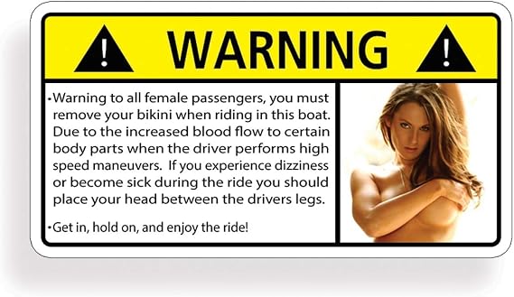 Boat Sexy Girl HOT Warning Decal Sticker Funny