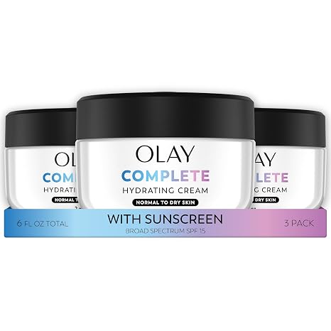 Face Moisturizer by Olay Complete All Day UV Moisture Cream, SPF 15, Normal Skin, 2 Ounce (Pack of 3)