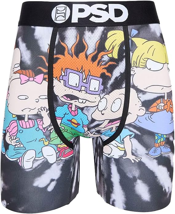 PSD Men's Rugrats Gang Boxer Briefs, Black, XL