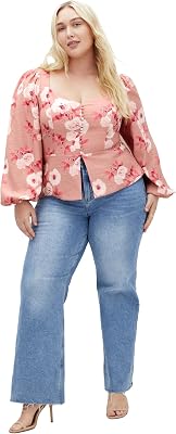 City Chic Plus Size Sweet Vintage Rose Adelyn Print TOP