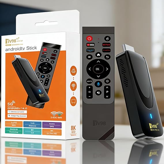 Smart TV STICK,2026 Android 14 TV Stick 8K Streaming Player, 2GB RAM 16GB ROM, HDR, Dual-Band WiFi (2.4G/5GHz), Media Player,Ultra HD Media Hub