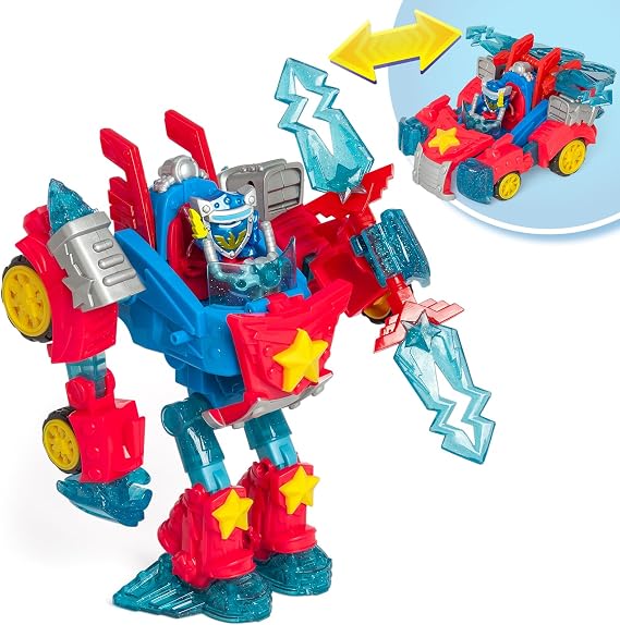SUPERTHINGS Turbo Warrior Power Transforming Robot Hero Transforming into a Car Includes 1 Turbo Warrior, 1 Exclusive Accessory and 1 Exclusive SuperThing, 8431618032244