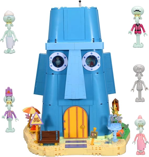 ROLOSO Toy Building Brick Blocks Toys Sets kit Action Figures Pineapple House Patrick Stone Star Home for Boys and Girls Kids Age 2-4, 3-5, 5-7, 8-12 Fans Gift - 1655 pcs