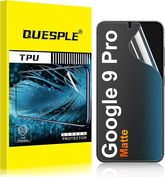 2 Pack for Google Pixel 9 Pro Matte Screen Protector [Not Glass], HD Clear, Anti-Scratch, Anti-Glare, Support Fingerprint Unlock