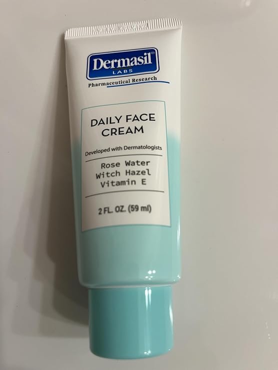 Dermasil Labs Daily Face Cream with Rose Water, Witch Hazel & Vitamin E, 2 FL OZ