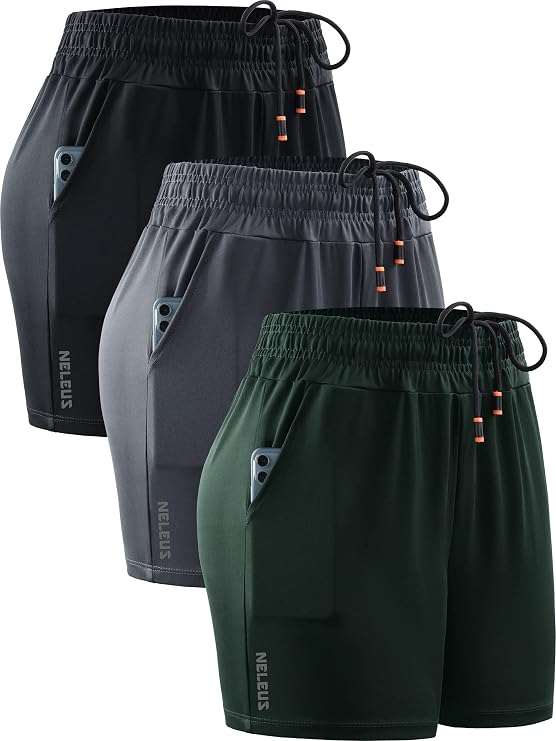 NELEUS Women's Lightweight Running Shorts Workout Athletic Short for Yoga with Pocket