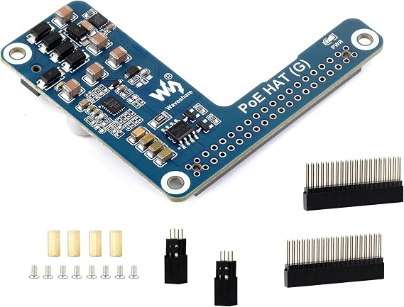 Pi5 PoE HAT Board Compatible with Raspberry Pi 5/Compute Module 5, Power Over Ethernet HAT,Offer Network Connection and Power Supply to Pi 5/CM 5 in One Cable, 5V 5A