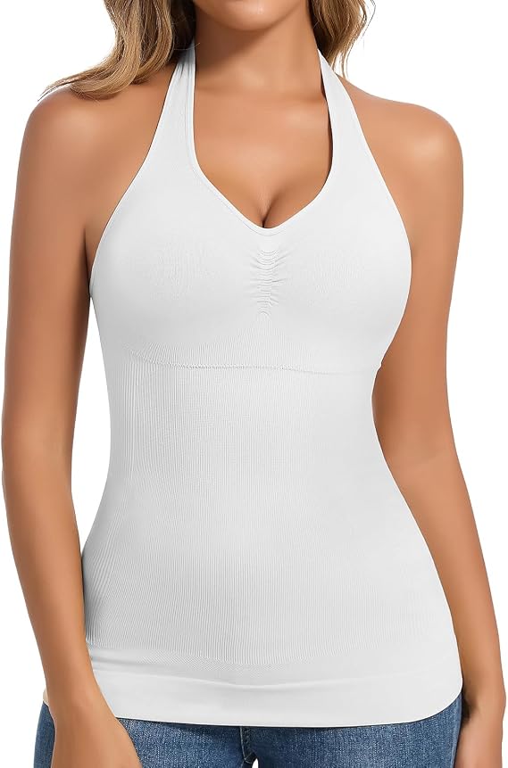 JOYSHAPER Shapewear Camisole With Built In Bras Halter Tops for Women