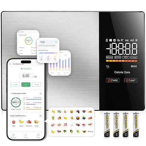 Food Kitchen Scale with Nutritional Calculator, Tracks 23 Nutrients