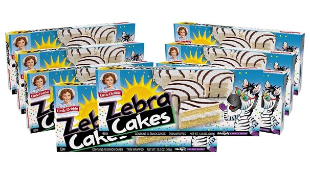 Little Debbie Zebra Cakes, 80 Twin-Wrapped Cakes 8 Boxes