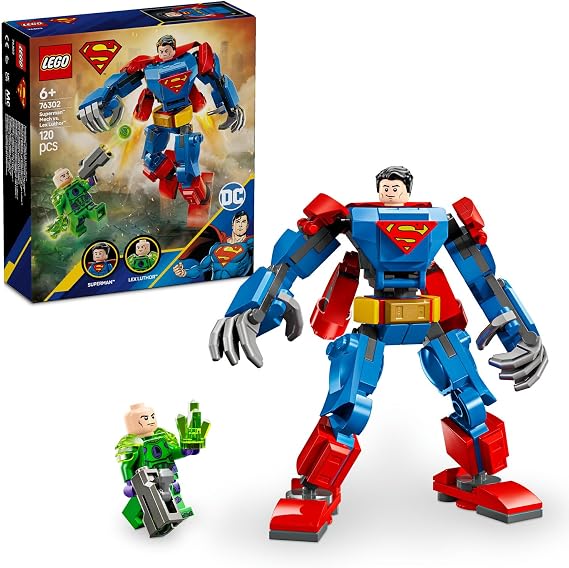 LEGO DC Superman Robot vs. Lex Luthor 76302-6 Creative Toy Making Set for Superhero Lovers, Birthday Gift (120 Pieces)