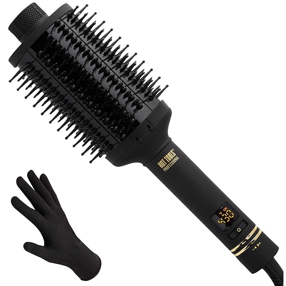 Hot Tools Pro Artist Heated Hair Styling Oval Brush, Black/Gold