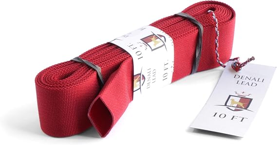 Denali Lead 1.5 Inch Tubular Webbing (Nylon, 1-1/2inch) (10 ft, Red)