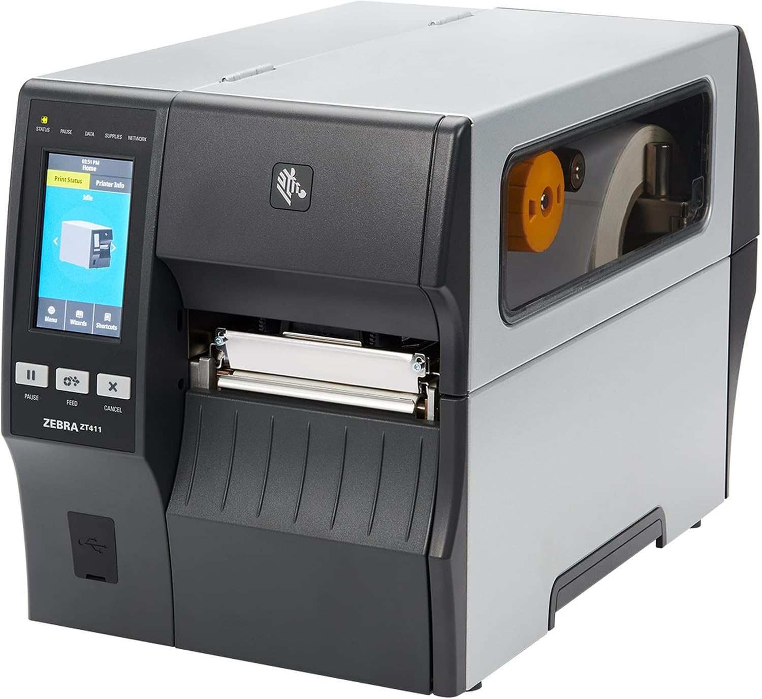 ZEBRA ZT411 300 dpi Thermal Transfer and Direct Thermal Industrial Printer - Ethernet, Bluetooth, Serial and USB Connectivity, 14 IPS, 4-inch Print Width, Monochrome Label - ZT41143-T010000Z, JTTANDS