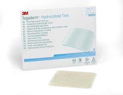 3MTM TegadermTM Hydrocolloid Thin Dressing 90022, Square, 4 IN x 4 IN 5 DressingsCT 20 CTCS