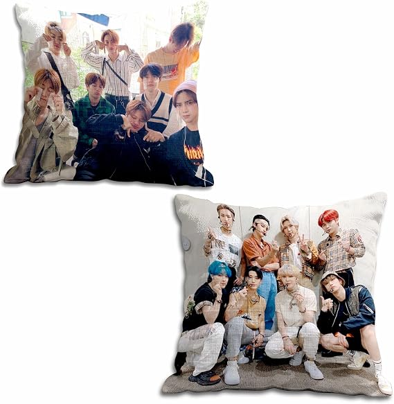 2 Pcs Ateez Pillow Case Covers, 18" x 18" Ateez Soft Square Pillowcase