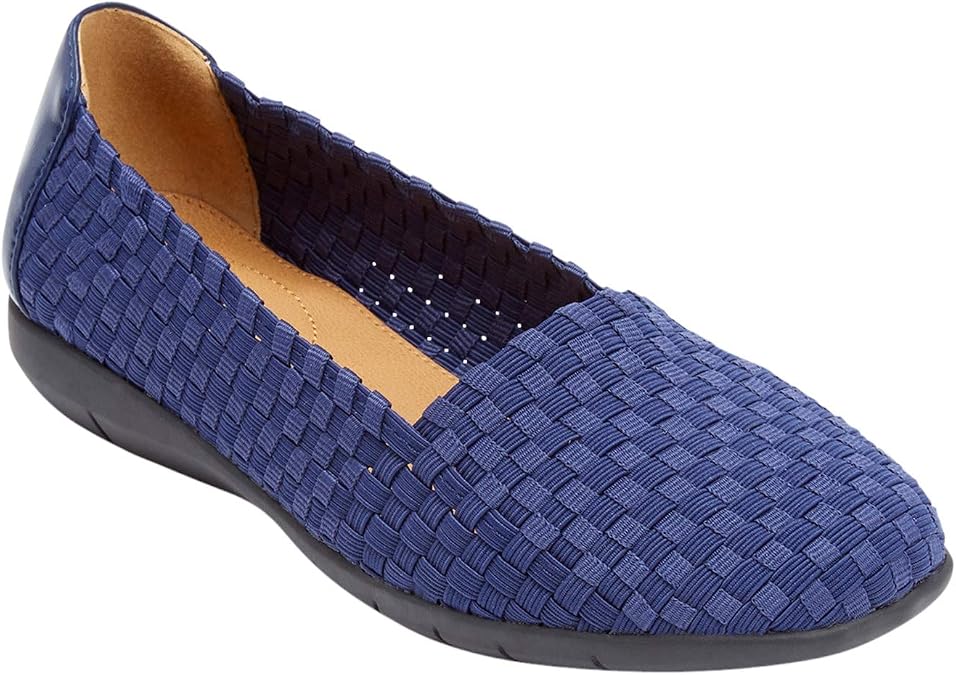 Comfortview Women's The Bethany Stretch Woven Slip On Flat (Wide Widths Available)