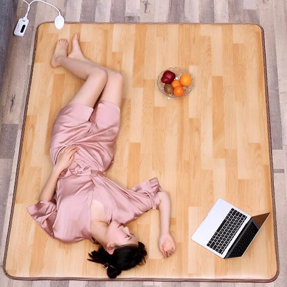 Electric Heated Floor Mats, Adjustable Temperature Toes Warming Heater, Winter Under Desk Foot Warmer Home Foot Warmer Carpet Heating Pads (100x150cm(39x59inch), A)