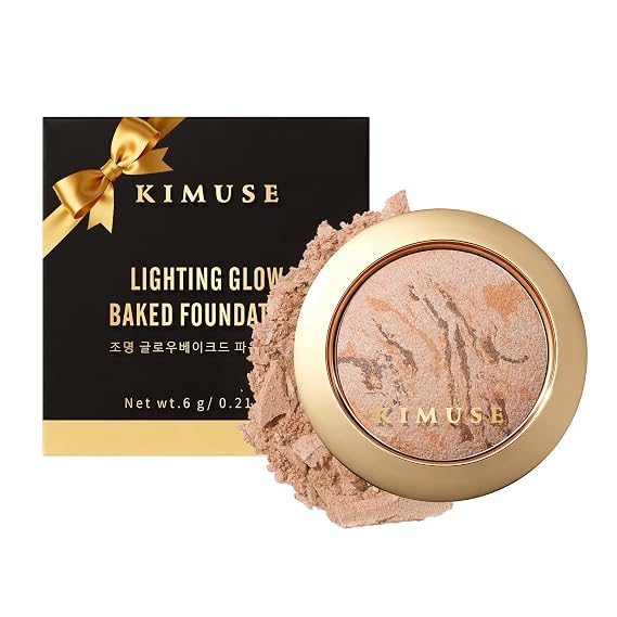 KIMUSE Baked Foundation, Color Correcting Powder Foundation for Mature Skin