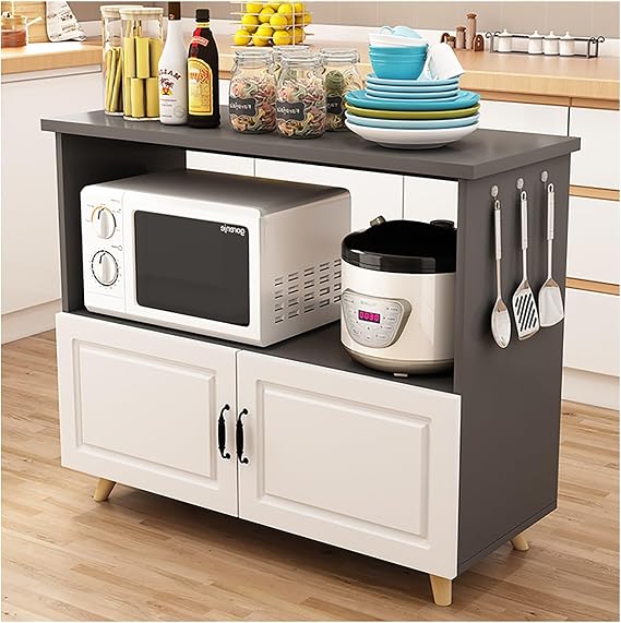 Kitchen Island with Cabinets Buffet Cabinet with Storage Sideboard with Hutch Bakers Rack Storage Cabinets for Dining Room, Kitchen, Living Room (Pantry Cabinet)(A,110x40cm/43.3x15.75in)