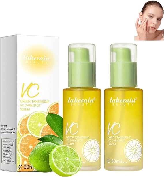 Green Tangerine Vitamin C Serum, Green Tangerine Vitamin C Dark Spot Serum, Anti-Dark Spot Serum, Face Serum with Vitamin C for All Skin (Pack of 2)