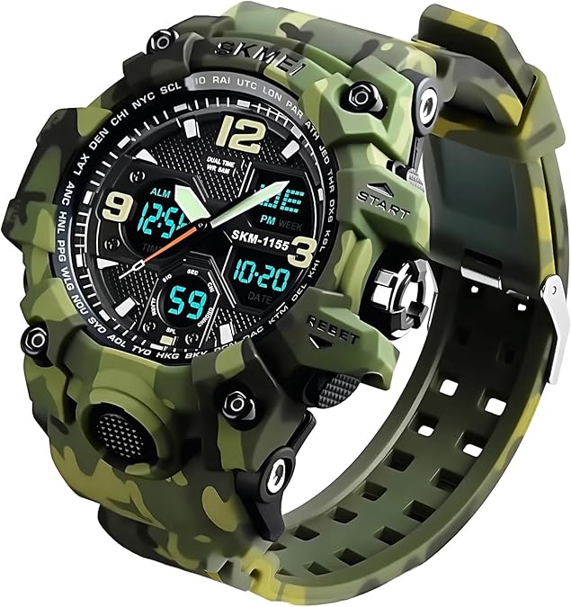 MJSCPHBJK Men's Watches Sports Outdoor Waterproof Military Tactical Watch Date Multi Function LED Alarm Stopwatch Watches for Men