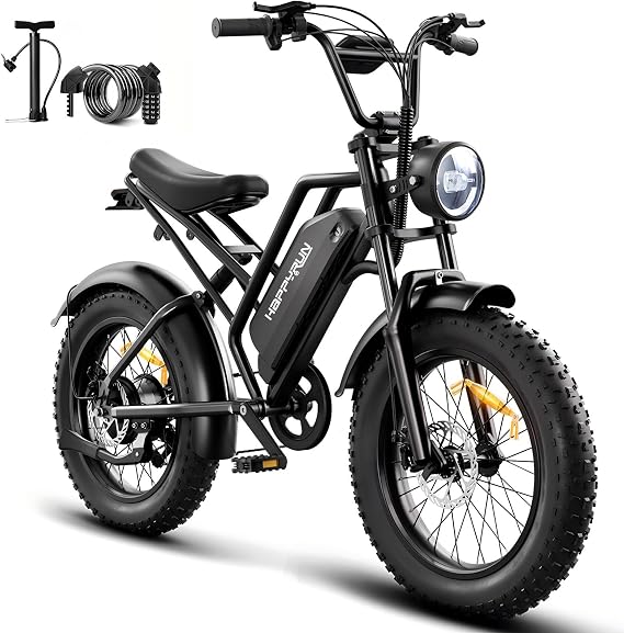 HAPPYRUN Electric Bike for Adults, 750W,48V 18Ah EBike,68+ Miles