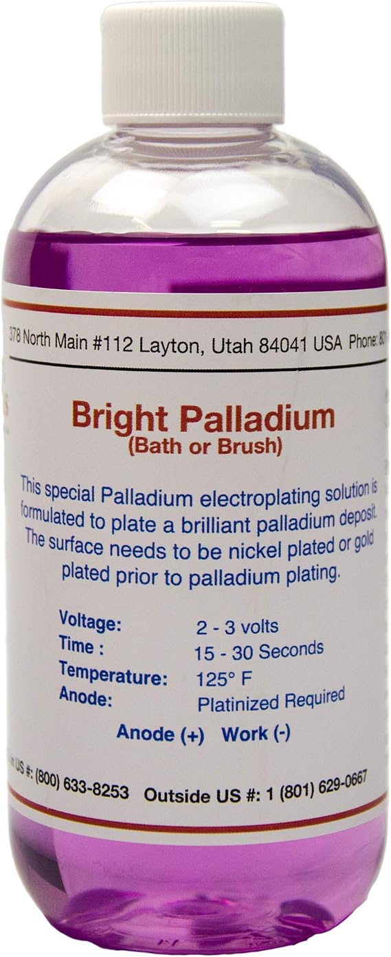 Gold Plating Services Bright Palladium - Electroplating Solution (8oz)