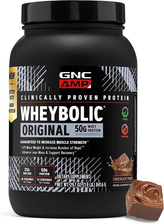 GNC AMP New Wheybolic, Chocolate Fudge, 29.7 oz, 13 Servings