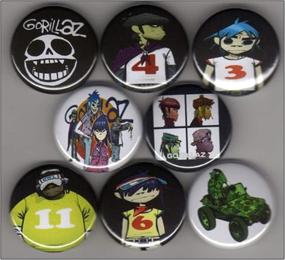 Gorillaz Set of 8-1 Inch Buttons