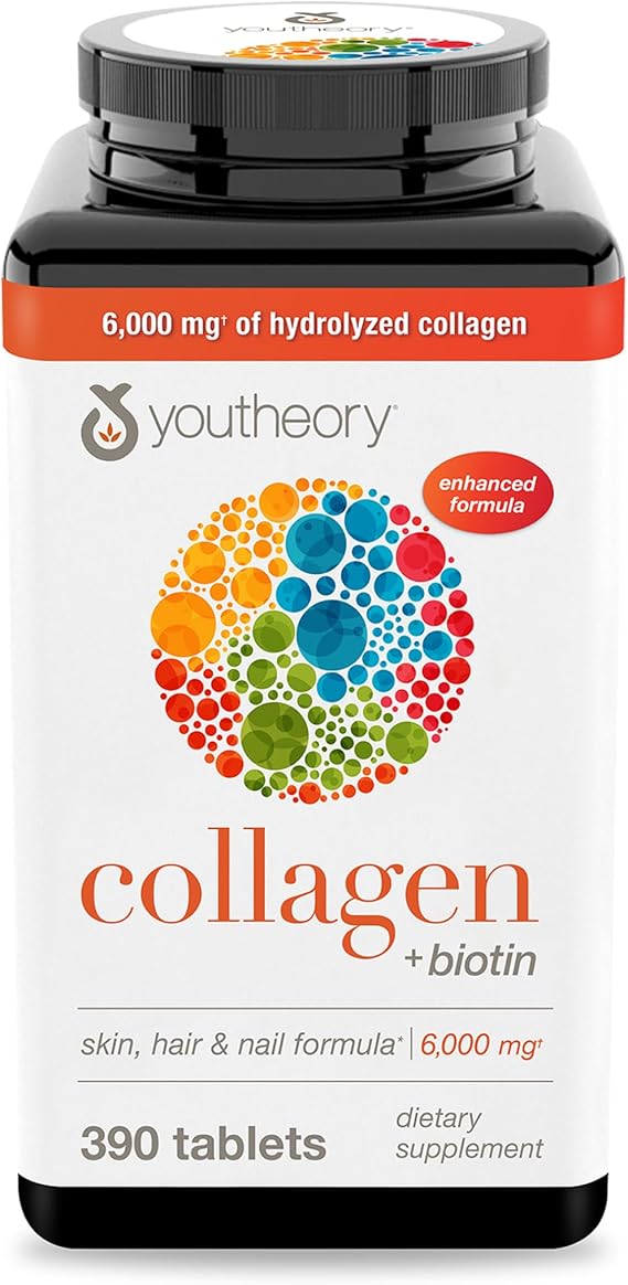 Youtheory Collagen + Biotin, 390 Tablets, 65-Day Supply