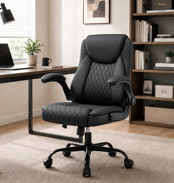 GTPLAYER Office Executive Chair with Flip-up Arms, Black