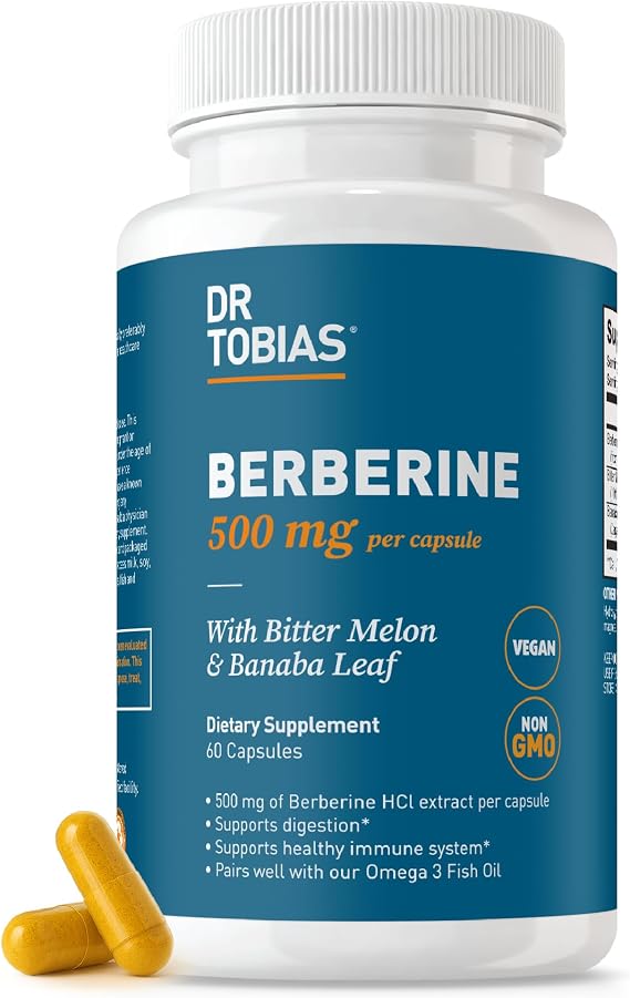 Dr. Tobias Berberine 500 mg with Bitter Melon & Banaba 60 Capsules