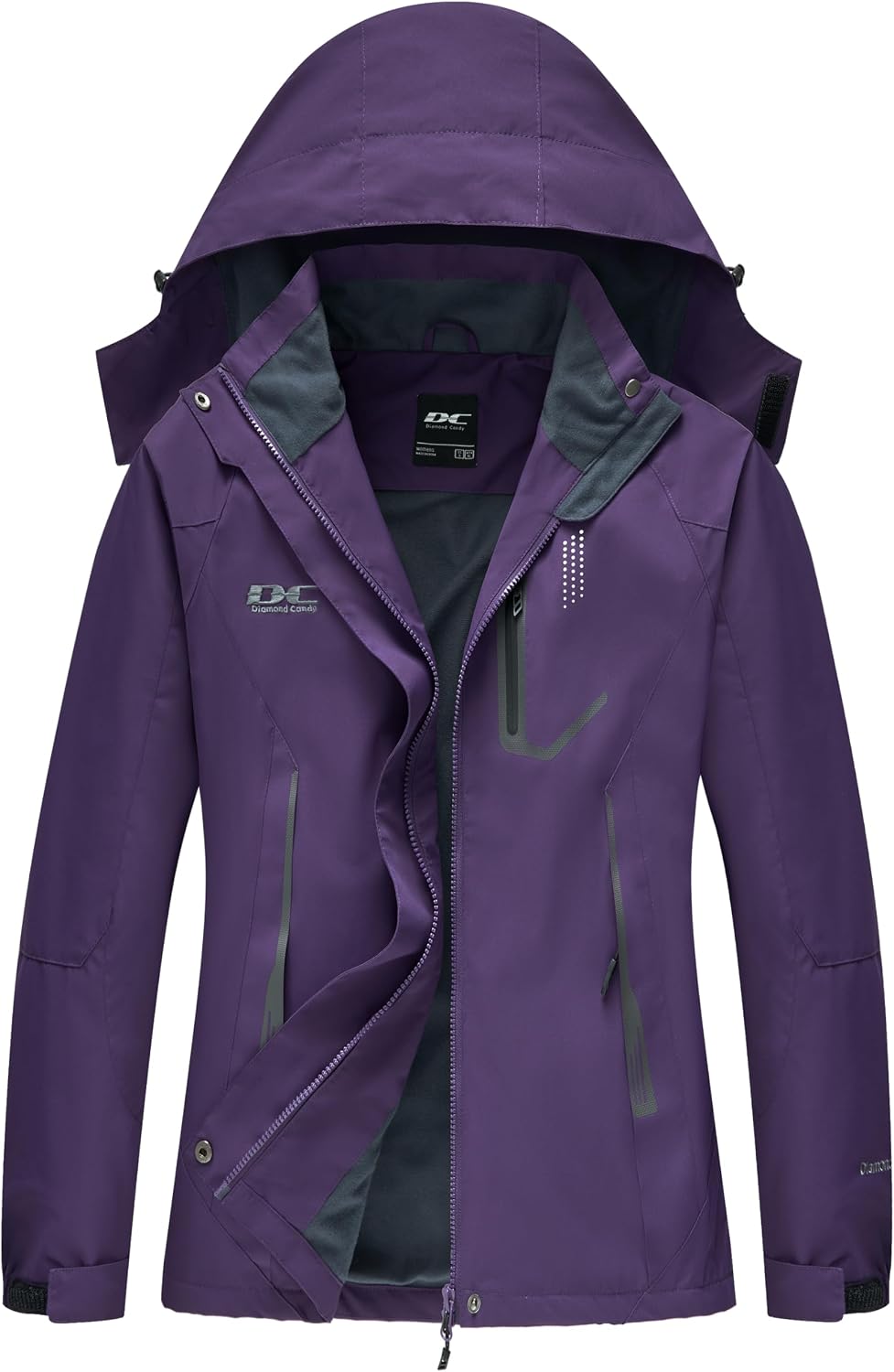 DCmount Rain Jacket Womens Waterproof Transition Jacket Womens Outdoor Hiking Jacket Softshell Jacket for Women with Hood