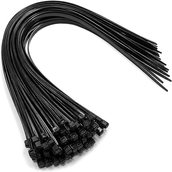 On1Shelf Cable Ties Black 450mm x 4.8mm - 50-Pack Heavy Duty Long Black Cable Ties - 17.7-Inch Nylon Zip Ties - Strong Nylon Fasteners for Industrial and Home Use