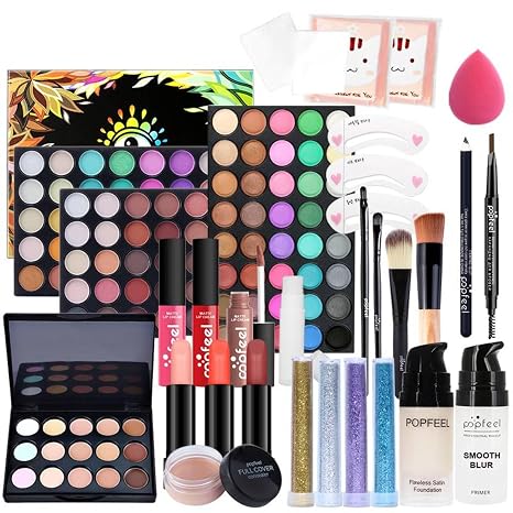 All in one make-up set make-up set for women make-up set starter kit multifunctional cosmetic make-up kit with eyeshadow palette lipstick eyeliner mascara brush for women and girls