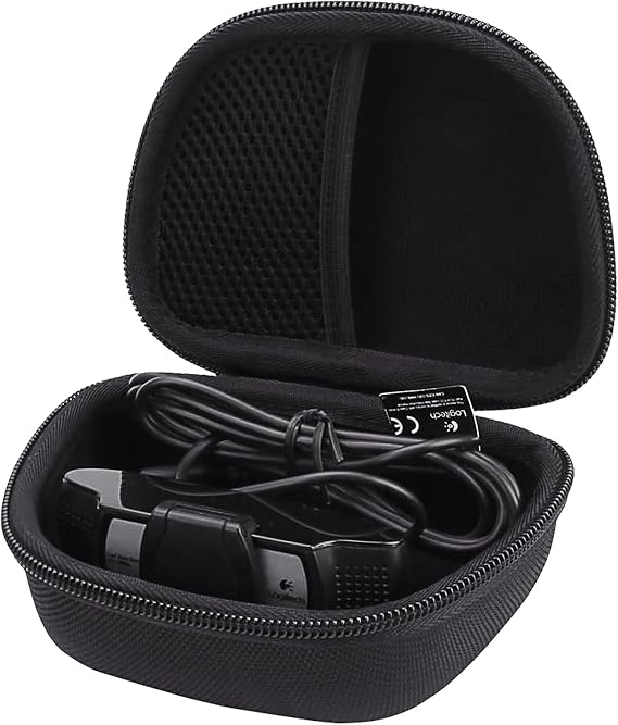 Aenllosi Hard Case for Logitech HD Pro Webcam fits C920/ C930e/C922 | Black, EVA case construction, Water-resistant, Dust-resistant design, Smooth zipper access, Carry handle, Case only