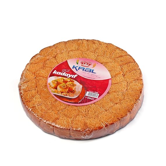 Kral Kadaifi (Kadayif, Kadaif) Easy, Practical, Delicious Dessert, Dry Pastry Dessert Ready by Soaking in Hot Sugar Syrup, Traditional Syrup Sweet Kataifi, 0.77lb (350g) (Rose (Gul) Kadaifi)