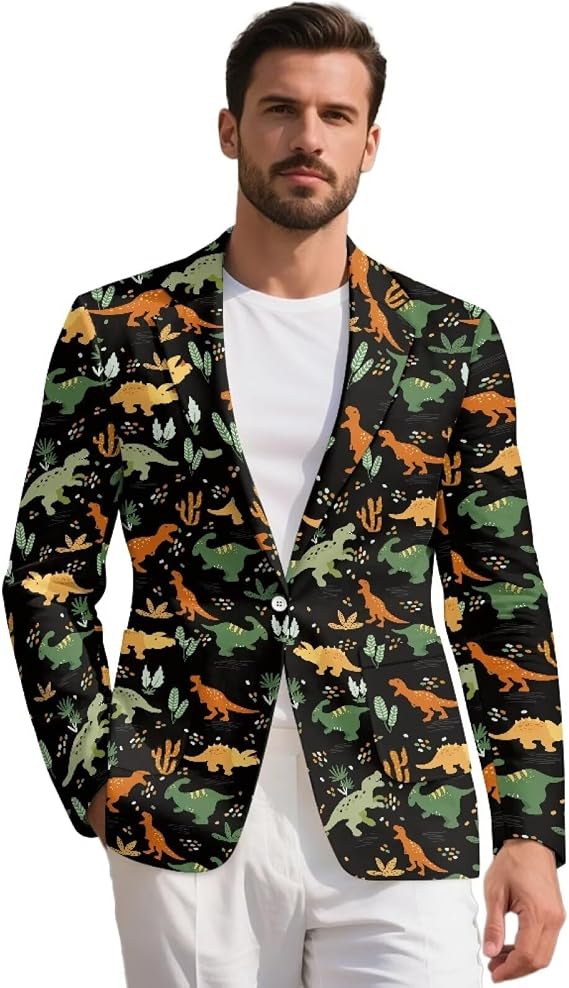 Men's One Button Blazer Suit Jacket Lightweight Sport Coats Casual Slim Fit Blazers
