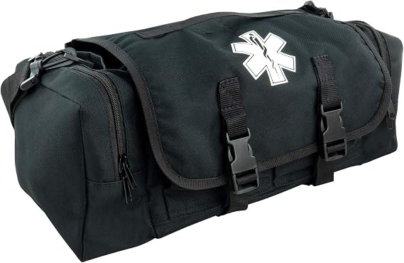 LINE2design First Aid Medical Bag - EMT Paramedic Economical Tactical First Responder Trauma Bag Empty Multipurpose EMS Bag for Emergency Medical Supplies Black
