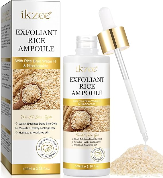 White Rice Exfoliant Serum - Exfoliating White Rice Peel Shot Ampoule, Skin Peel & Hydration Shot for Face and Body, Gentle Remove Dead Skin & Blackhead, Active Skin Repair So Soft