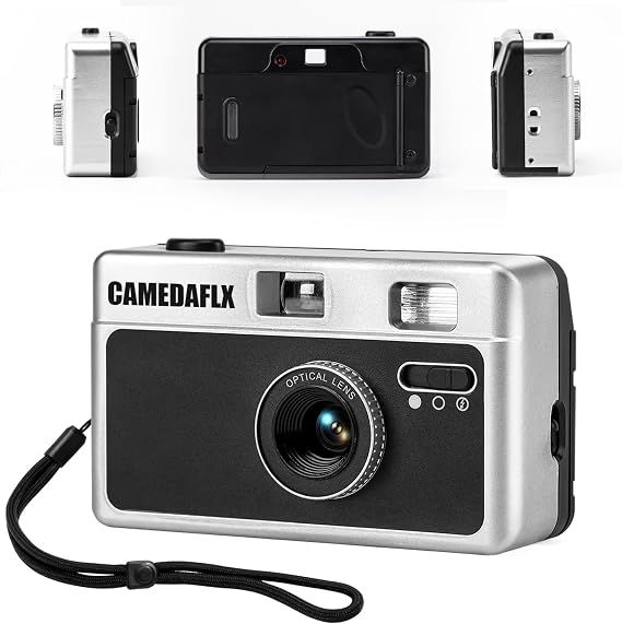 135AC Film Camera,35mm,Focus-Free,Reusable Auto Film Camera with Built in Flash,Powered by AA Battery(Film&Battery are not Included)